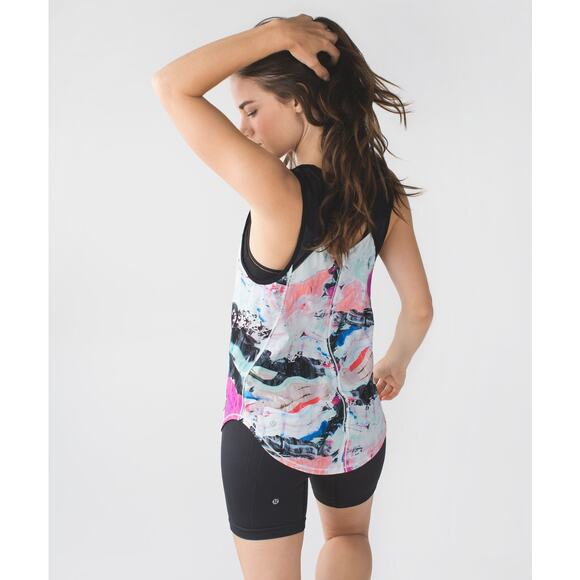 LULULEMON Sculpt Tank Size 2 Pigment Wave Multi / Black - Picture 2 of 6
